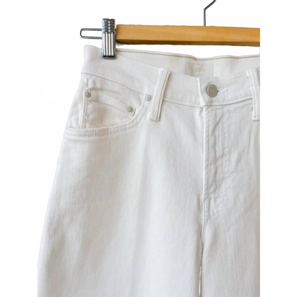 NEW MOTHER mid rise headliner sneak jeans in cream puffs - Picture 8 of 9